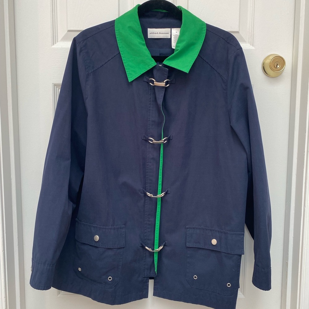 Alfred Dunner Navy and Green Jacket - 16